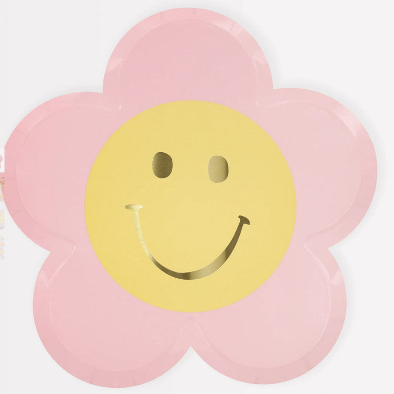 Happy Face Flower Plates
