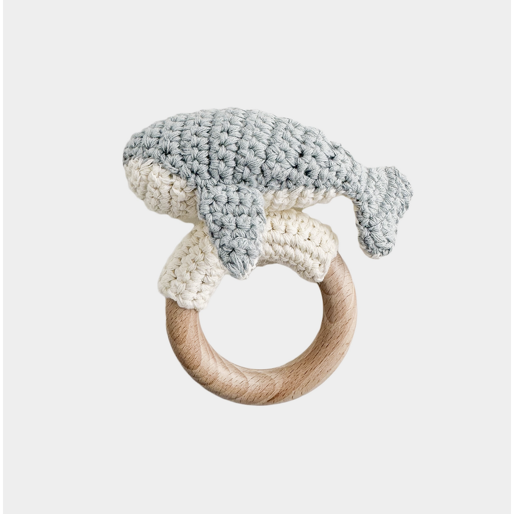 Whale Cotton Crochet Rattle Teether