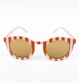 Retro Blush & Tan Stripe Kids Sunglasses