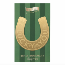 Vintage Sass Brass Bookmark Lucky You