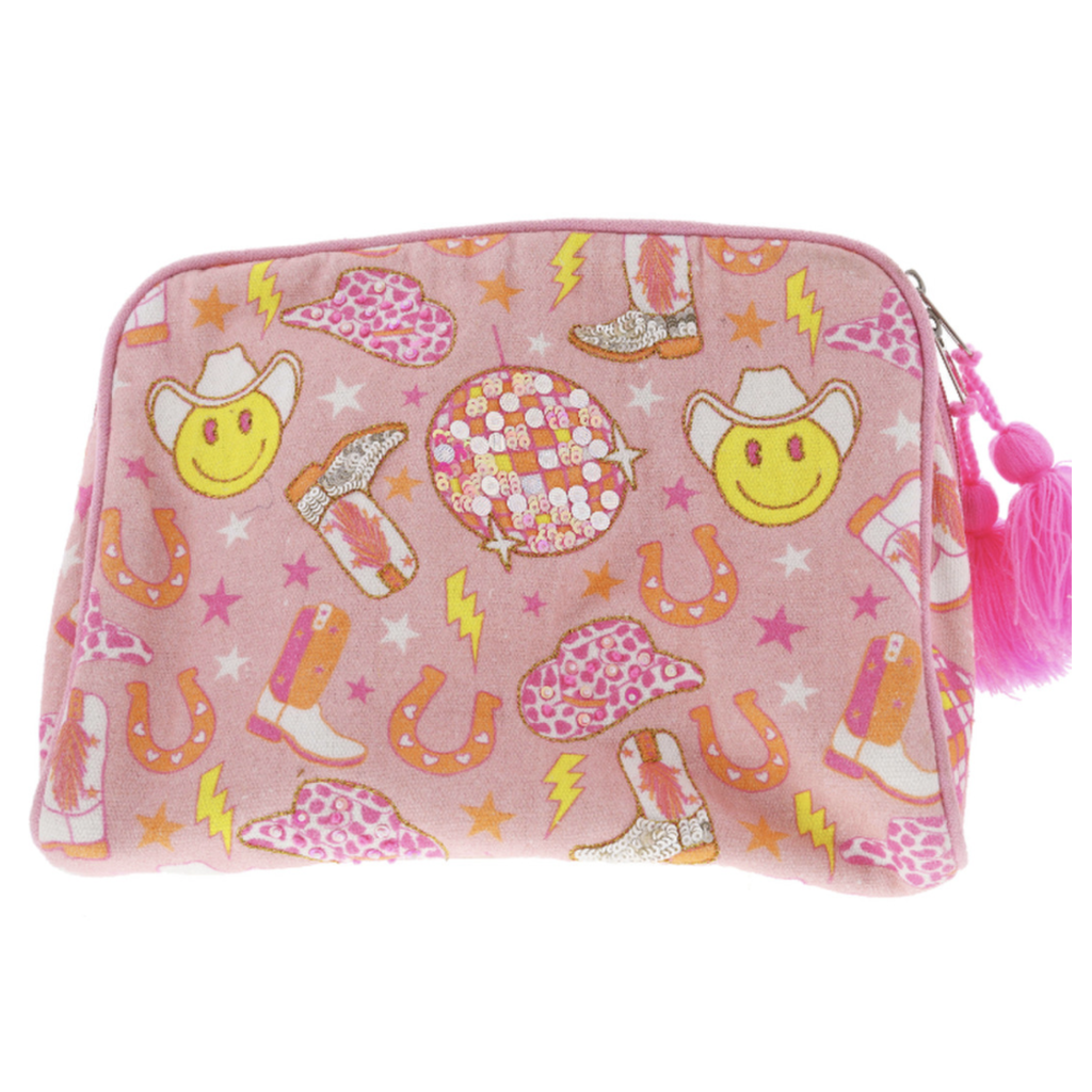 Large Pink Disco Cowgirl Pouch
