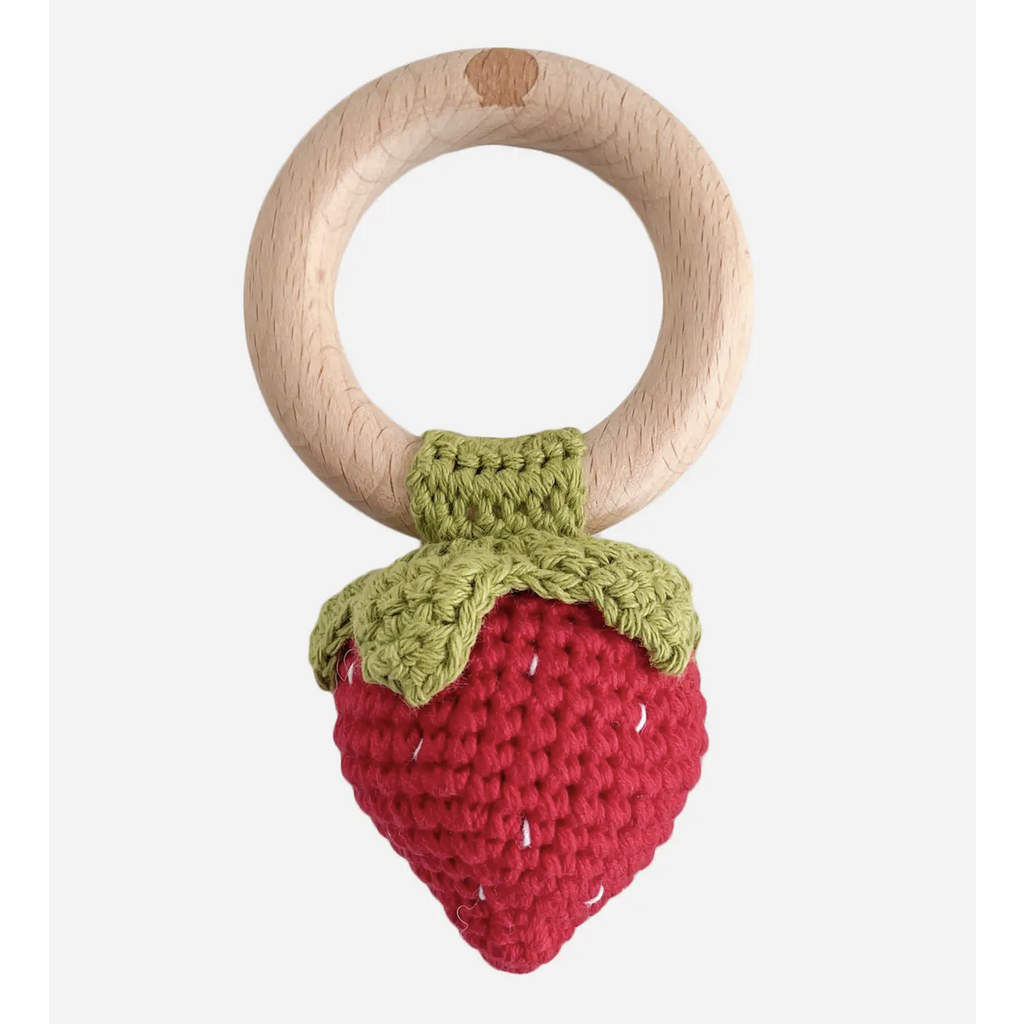 Strawberry Cotton Rochet Rattle Teether