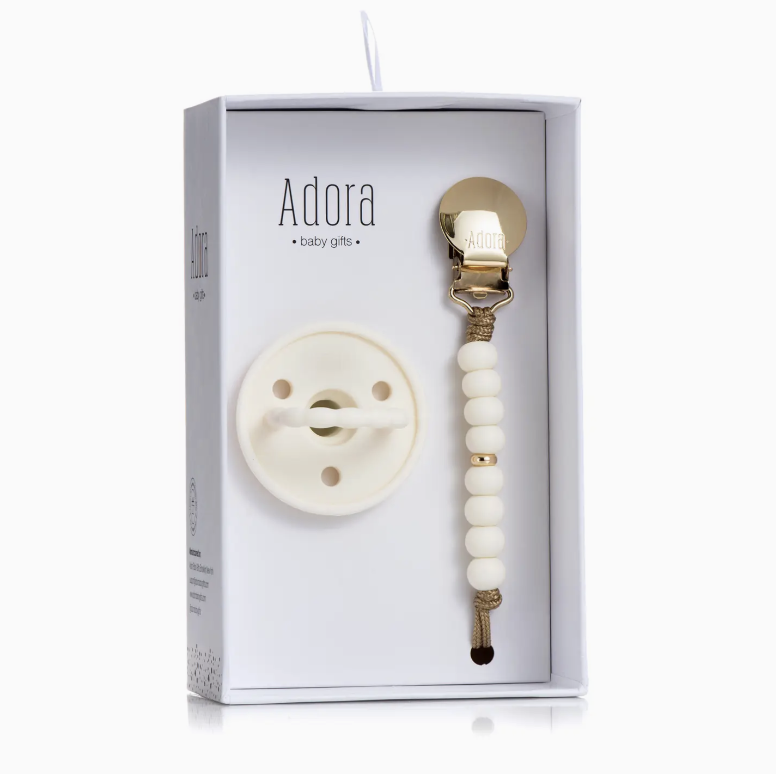 Adora Classic Vanilla Gold Ombre Pacifier Clip and Pacifier Adora Classic Vanilla Gold Ombre Pacifier Clip and Pacifier