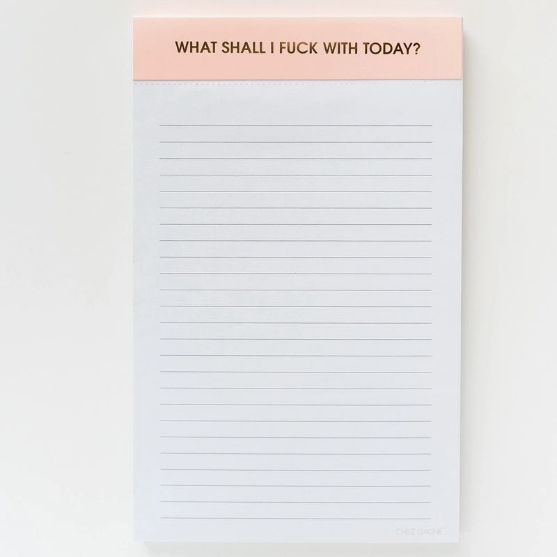 What Shall I Fuck With Today Notepad