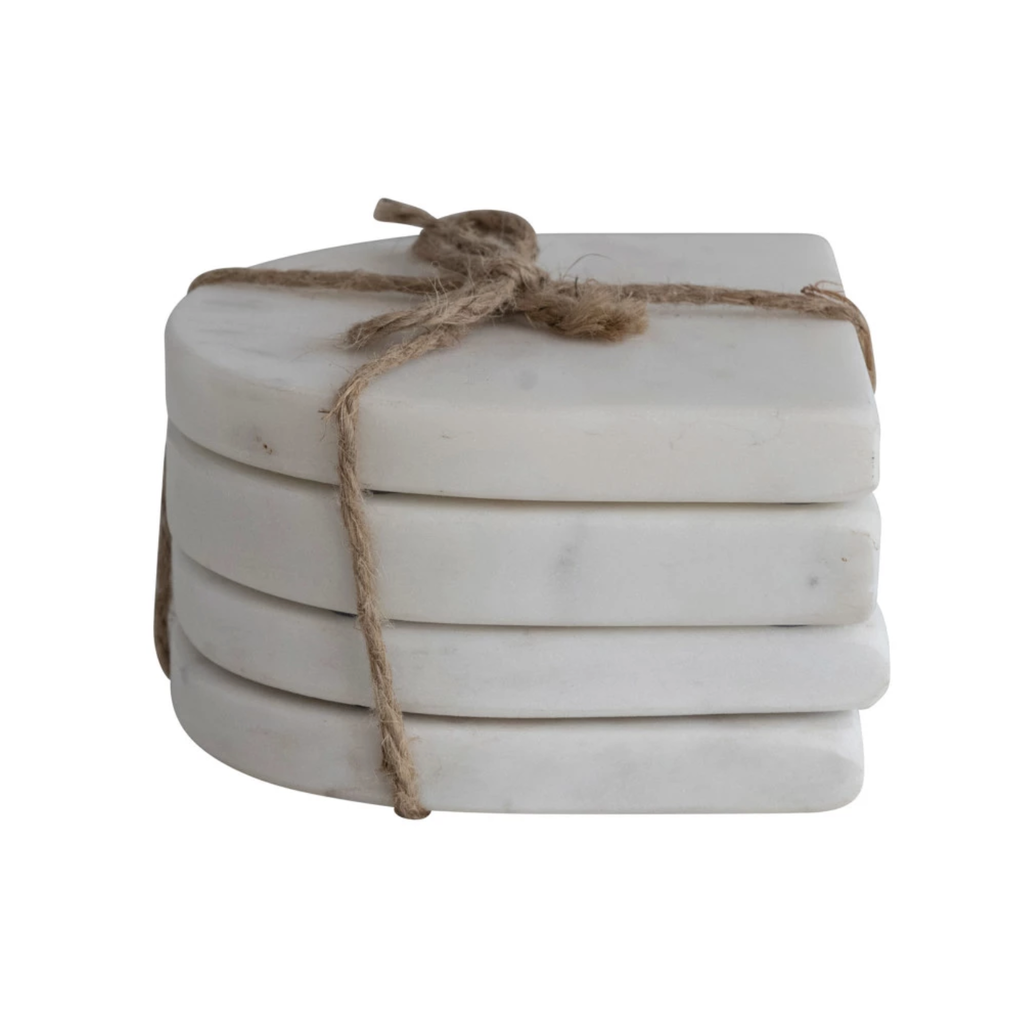 White Arched Marble Coasters