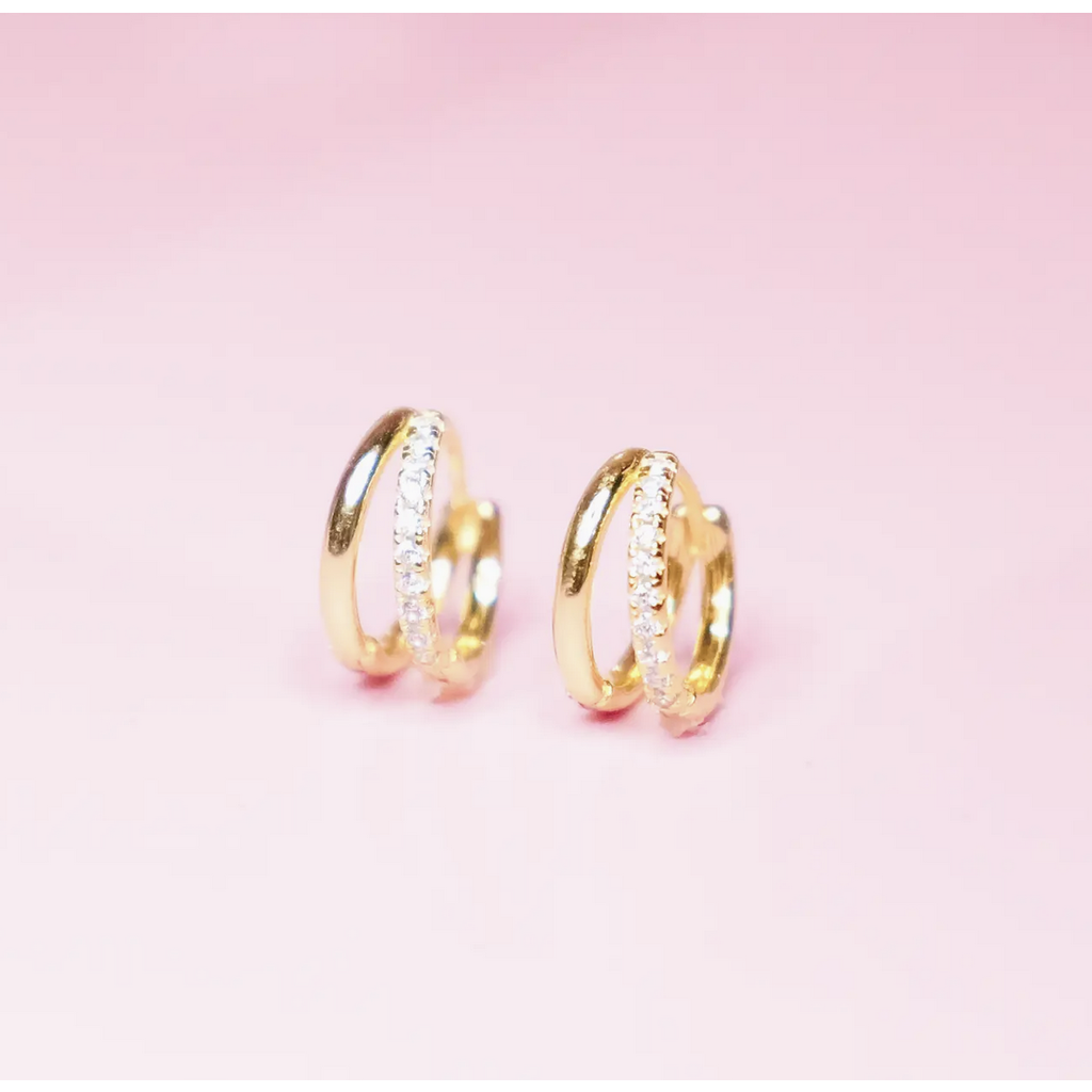 Crystal Ditto Pave Huggie Earring