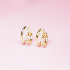 Crystal Ditto Pave Huggie Earring