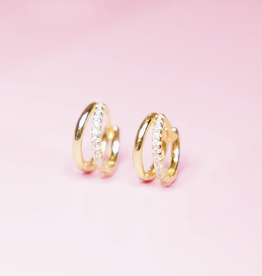 Crystal Ditto Pave Huggie Earring