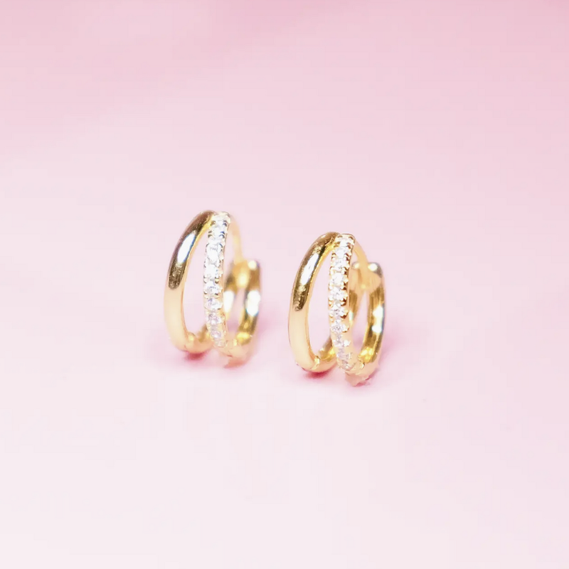 Crystal Ditto Pave Huggie Earring