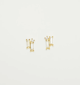 Gem Trio Stud Earrings