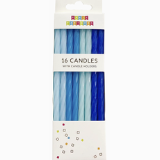 Blue Spiral 16 Candle Set