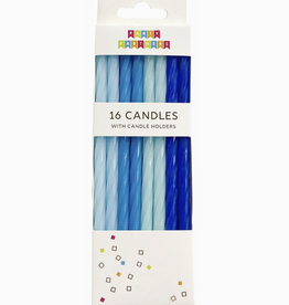 Blue Spiral 16 Candle Set