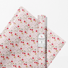Cherry Stripes Gift Wrap Roll Cherry Stripes Gift Wrap Roll