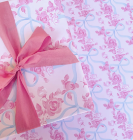 Roll of Floral Bow Wrapping Paper - 3 Sheets