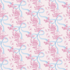 Roll of Floral Bow Wrapping Paper - 3 Sheets