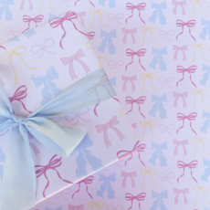 Roll of Pastel Bow Wrapping Paper - 3 Sheets