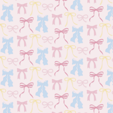 Roll of Pastel Bow Wrapping Paper - 3 Sheets