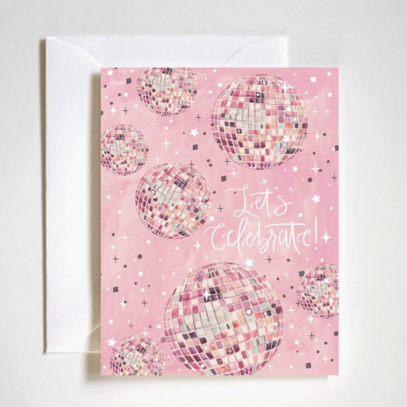 Lets Celebrate Disco Ball Card