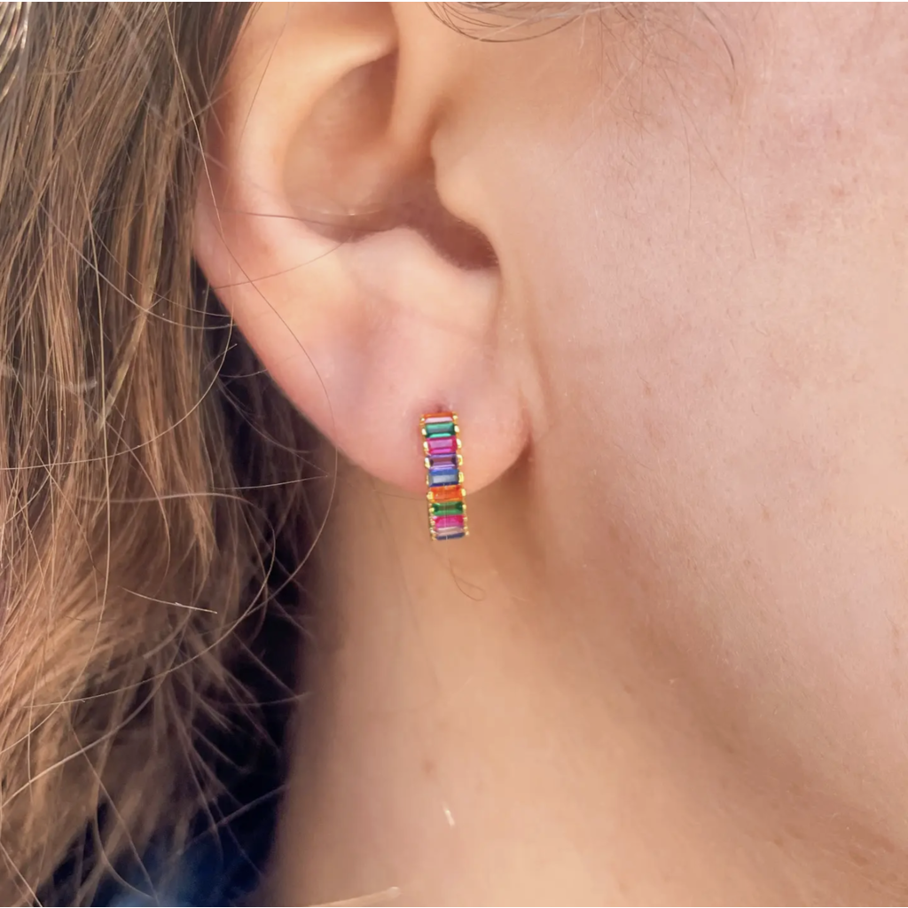 Rainbow Road Huggie Earring