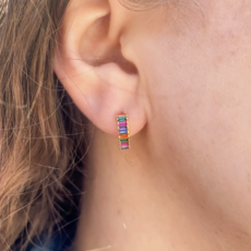 Rainbow Road Huggie Earring