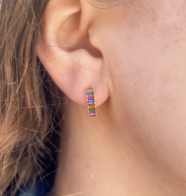 Rainbow Road Huggie Earring