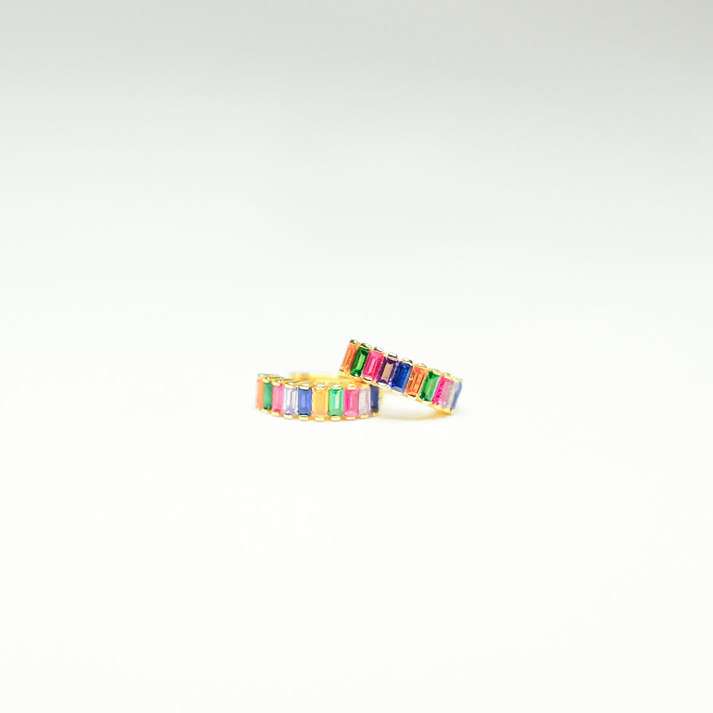 Rainbow Road Huggie Earring