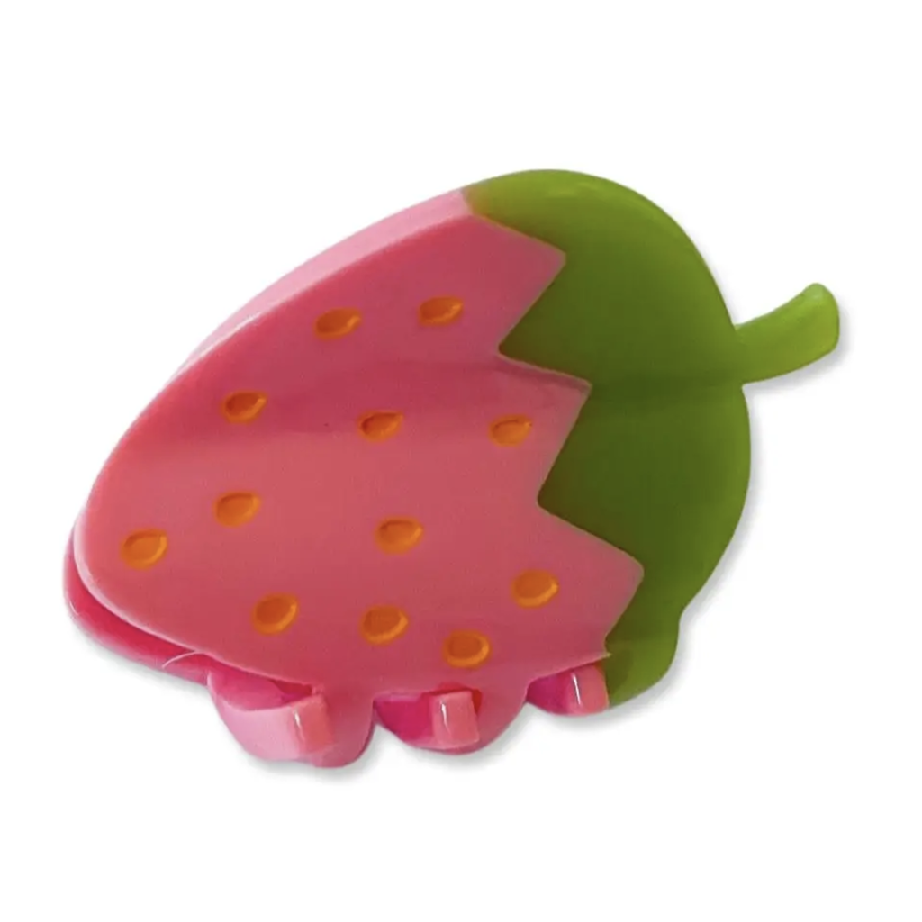 Mini Pink Strawberry Hair Claw Clip