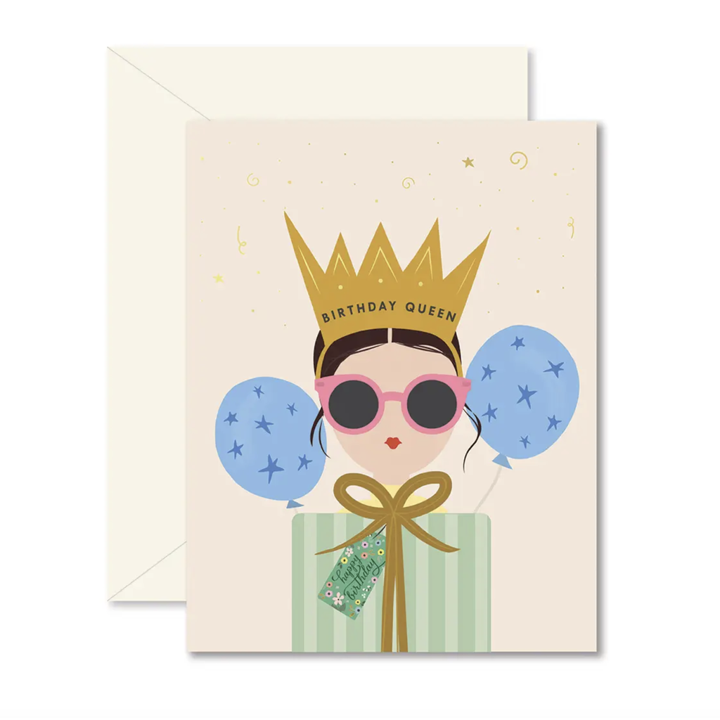 Brunette Birthday Queen Card