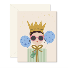Brunette Birthday Queen Card