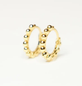 Gold Beaded Huggie Earrings