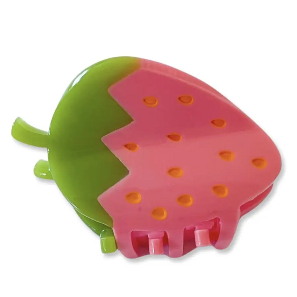 Mini Pink Strawberry Hair Claw Clip