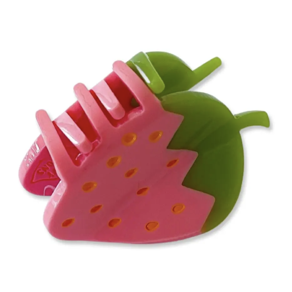 Mini Pink Strawberry Hair Claw Clip