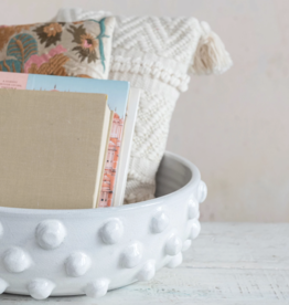 Decorative White Terracotta Bowl