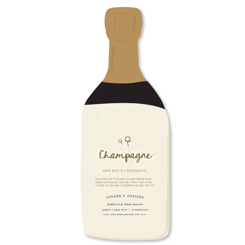 Happy Couple Champagne Bottle Card