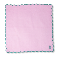 Light Pink & Emerald Linen Napkins