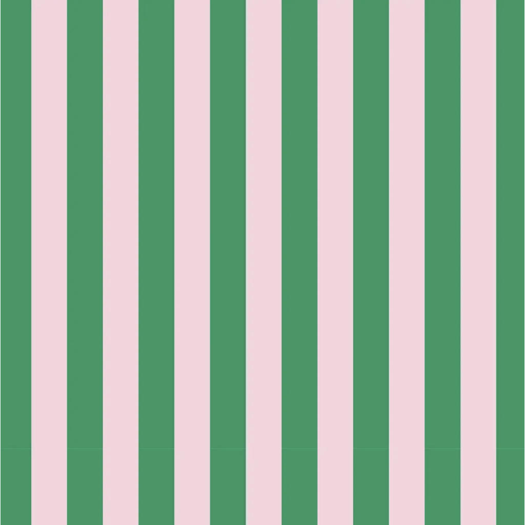 Roll of Green/Pink Stripe Wrapping Paper - 3 Sheets