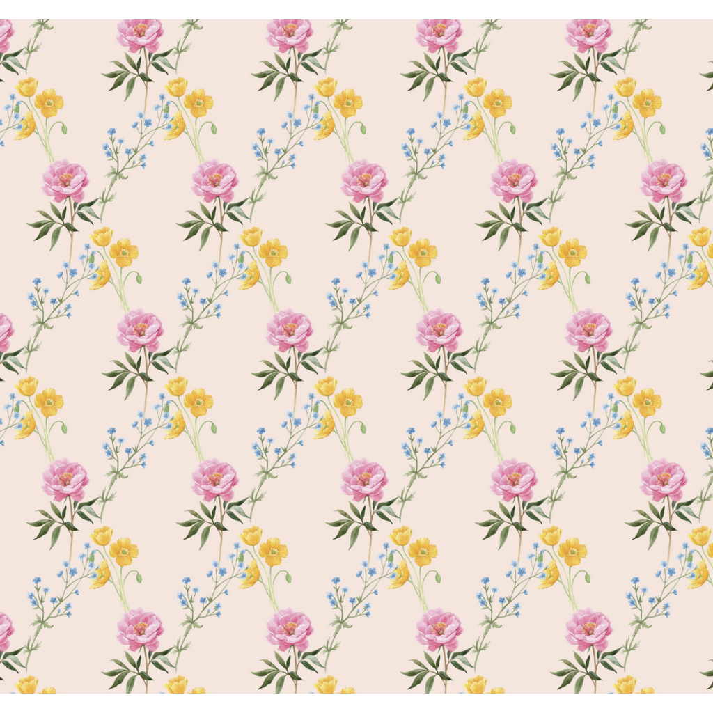 Roll of Watercolor Floral Wrapping Paper - 3 Sheets