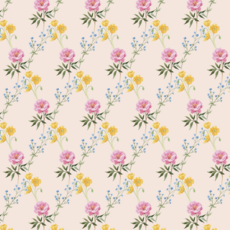 Roll of Watercolor Floral Wrapping Paper - 3 Sheets