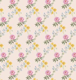 Roll of Watercolor Floral Wrapping Paper - 3 Sheets