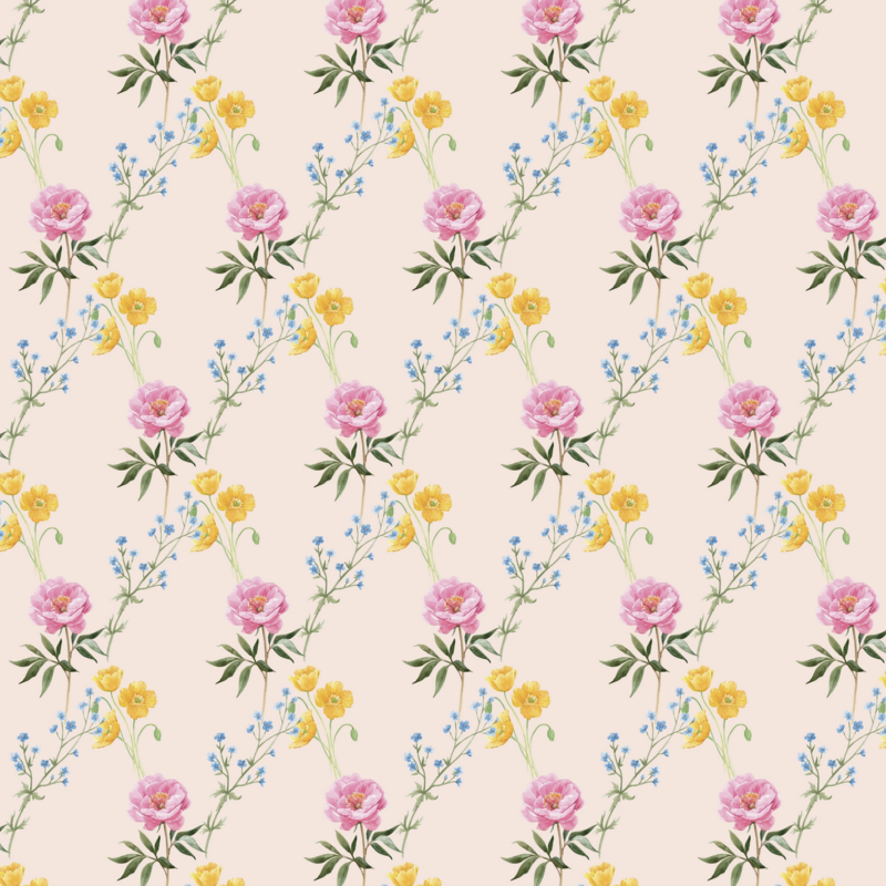 Roll of Watercolor Floral Wrapping Paper - 3 Sheets