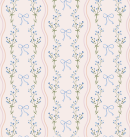 Roll of Watercolor Bow Wavy Stripe Wrappinng - 3 Sheets