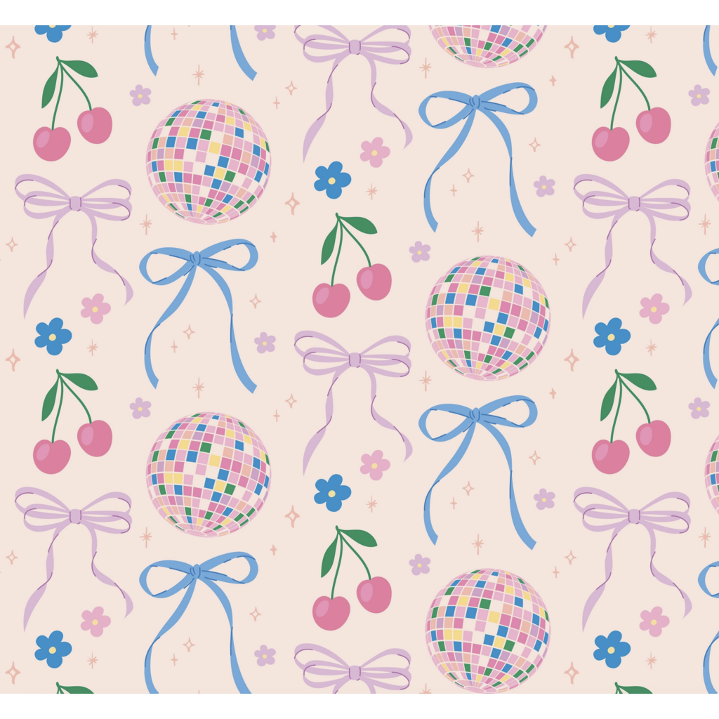 Roll of Disco Ball Bows Wrapping Paper - 3 Sheets
