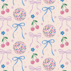 Roll of Disco Ball Bows Wrapping Paper - 3 Sheets