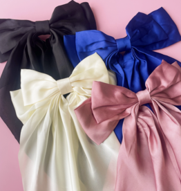 Silky Oversized Ribbon Hair Bow Barrette