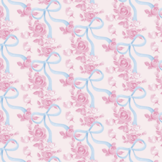 Watercolor Floral Bow Wrapping Paper Sheet