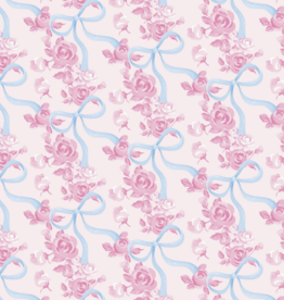Watercolor Floral Bow Wrapping Paper Sheet