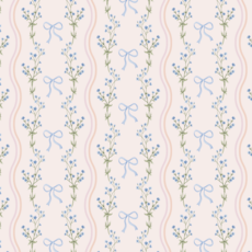 Watercolor Bow Wavy Stripe Wrapping Paper Sheet