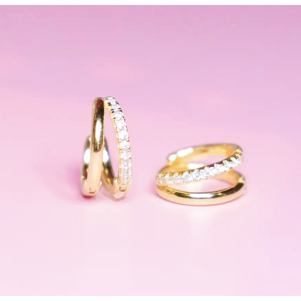 Crystal Ditto Pave Huggie Earring