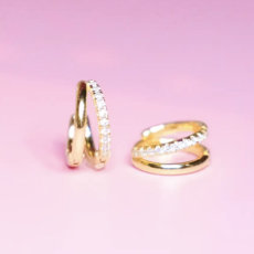 Crystal Ditto Pave Huggie Earring