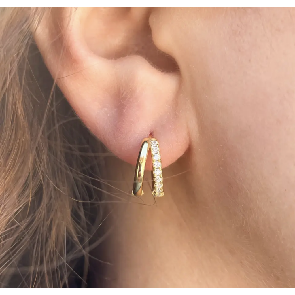 Crystal Ditto Pave Huggie Earring